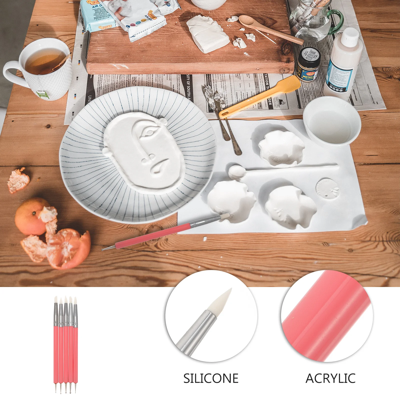 1 مجموعة مسمار الفن مجموعة أقلام قسط قابلة لإعادة الاستخدام أدوات مانيكير DIY بها بنفسك الأشعة فوق البنفسجية هلام تصميم مزدوجة نهاية التنقيط الحفر الفخار مسمار الفن لوازم #4