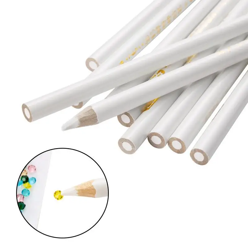 10Pcs/Lot Wax Dotting Pen Nail Art Rhinestones Gems Picking Crystal Pencil Easy Pick Up Pencil for Rhinestone Nail Art Tools #