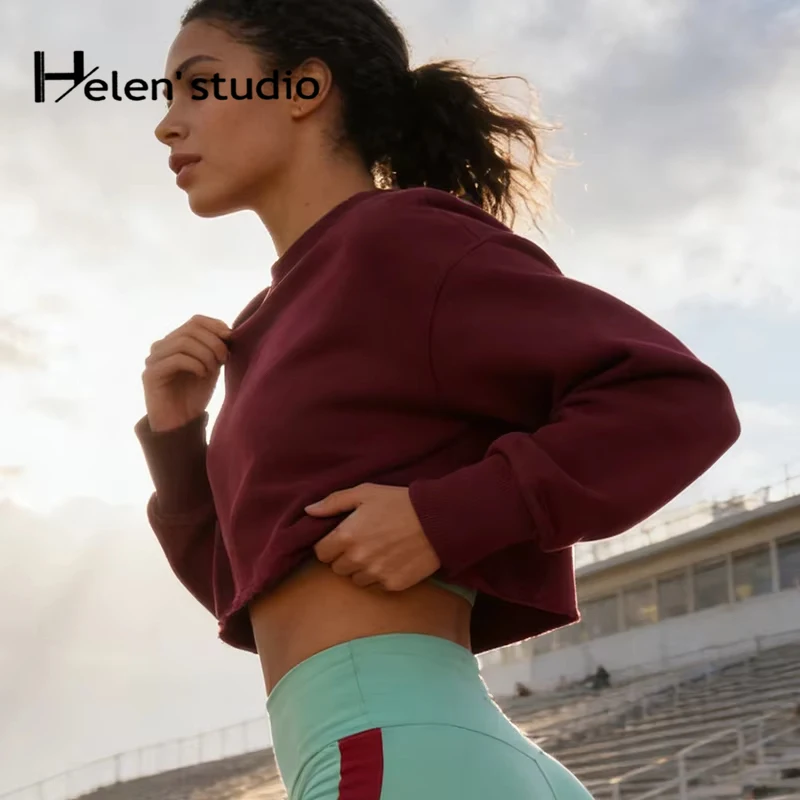 

Оригинальные укороченные топы-худи, женские толстовки и свитшоты, короткие флисовые пуловеры в стиле K-pop, свитшоты Y2K с длинными рукавами для йоги, одежда