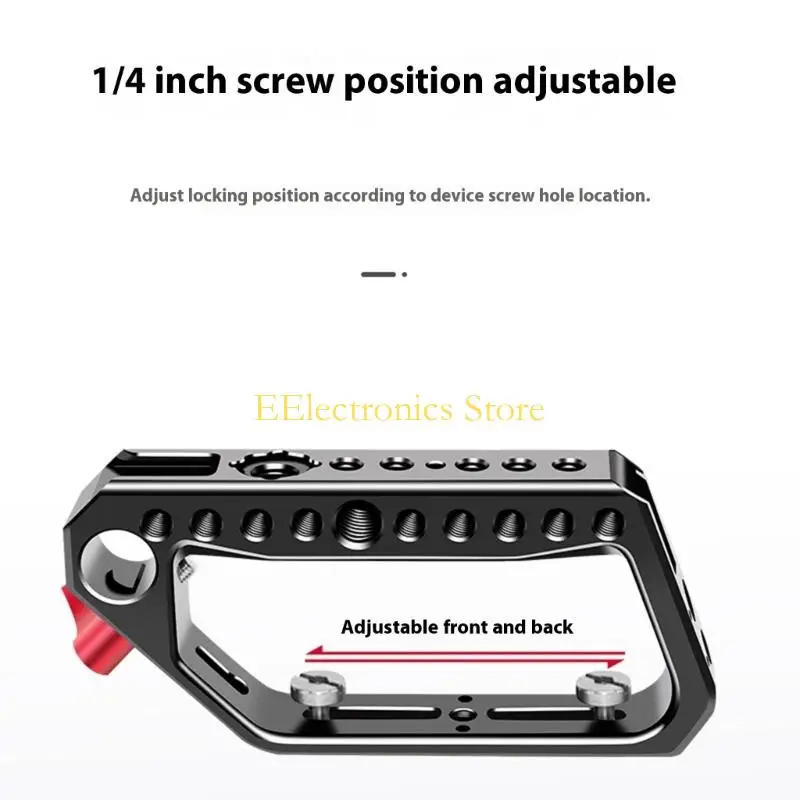

B03C Rings Shaped DSLR Camera Cage Ergonomic Top Handle Grip Double Cold Shoe Slot 1/4 Screw Hole For Enhanced Stability