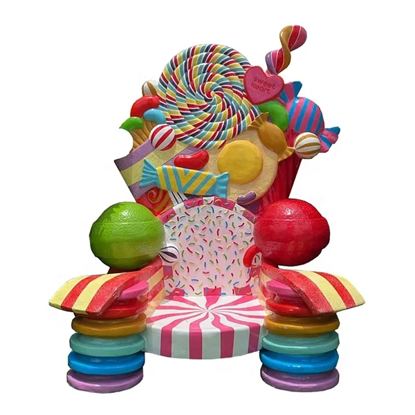 Unique large fiberglass ice cream chair sculpture for outdoor shopping malls/amusement parks/decorations