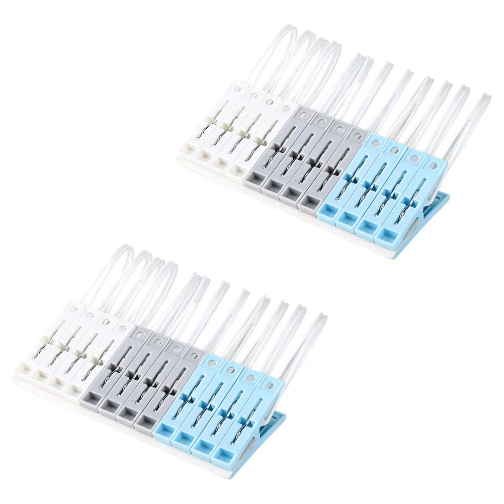 

24pcs Clothes Clips Windproof Strong Plastic Fixing Clip Non-Slip Drying Peg Household Quilt Clips For Towel Socks Pants Skirt