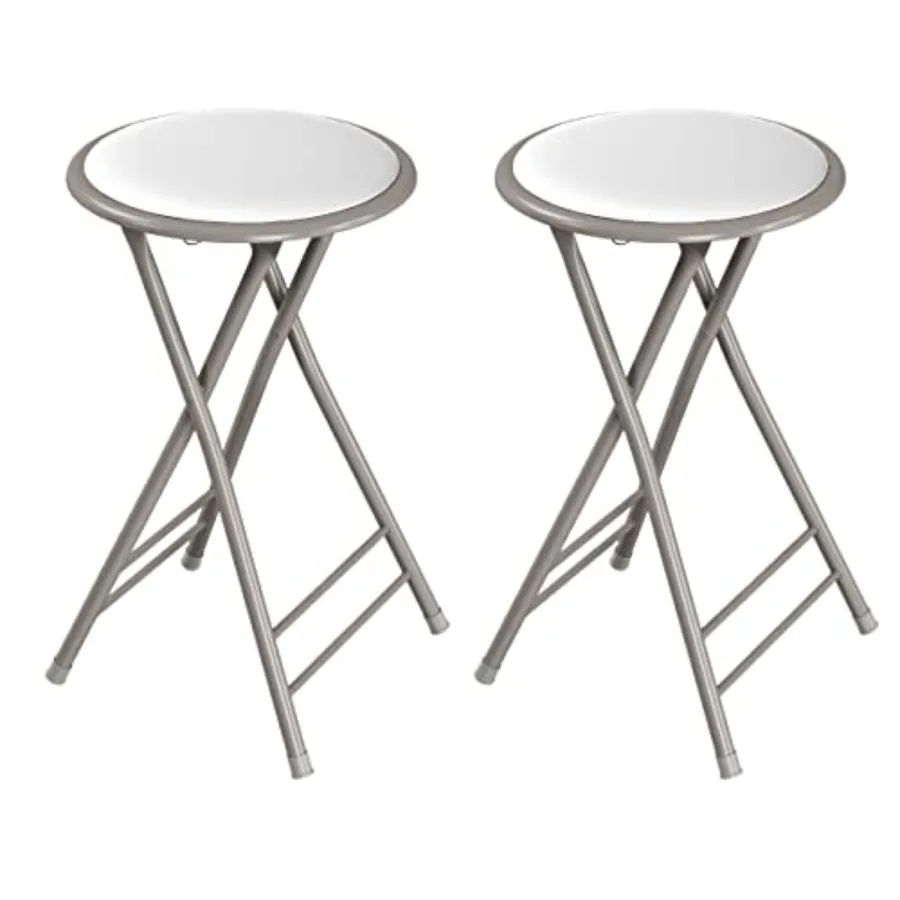 

Folding Stool - Set of 2 Counter Height Bar Stools 24-Inch Backless Folding Chairs with 225lb Capacity for Kitchen Rec Room or