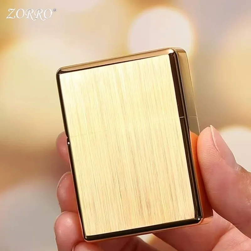 ZORRO 912  Heavy Duty Armor Brass/Titanium Windproof Oil Lighter; 3/5 Hinged Metal Oil Lighter Men's Gift 150G - Image 3