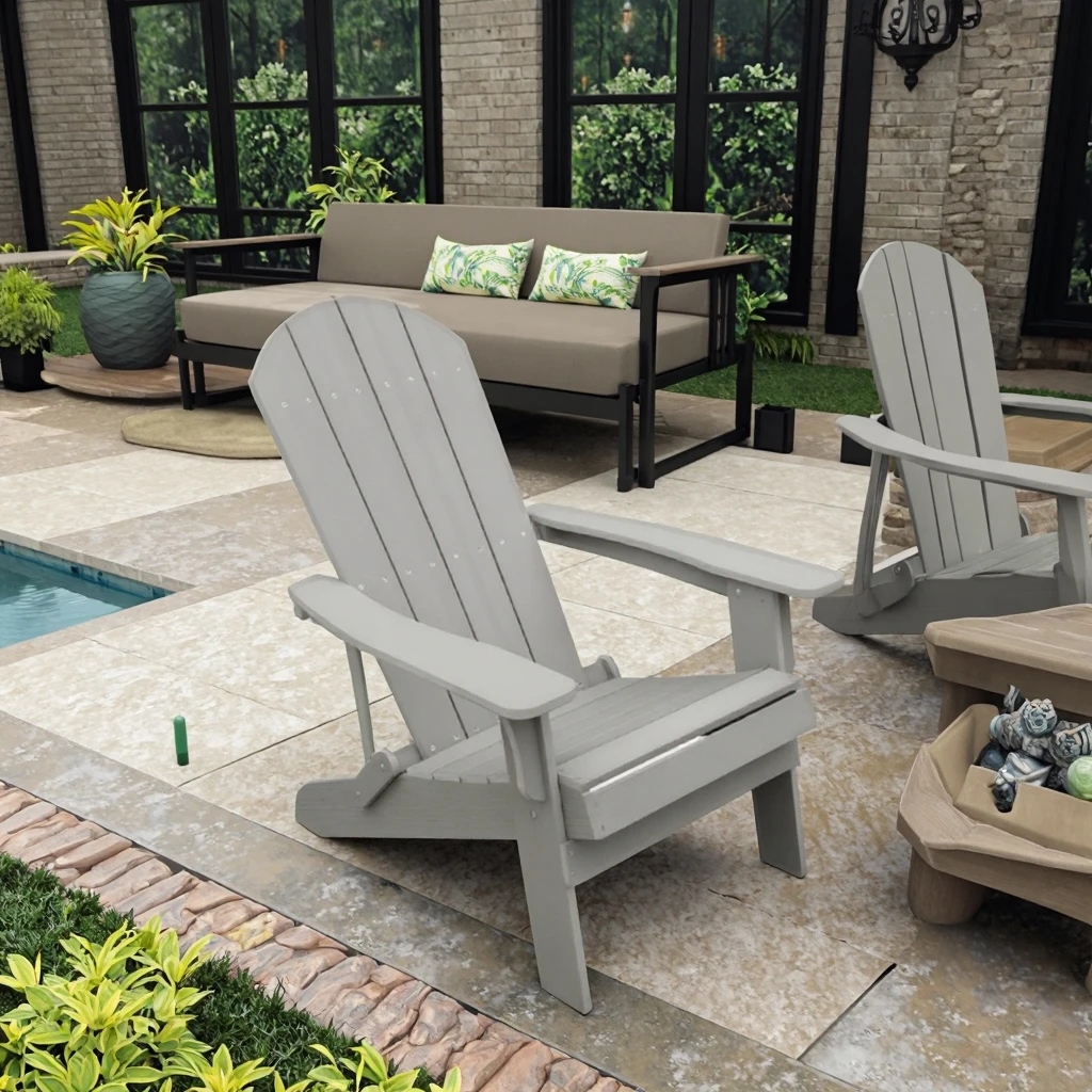 

Modern Minimalist Design HDPE Muskoka Chair Adirondack Comfortable Outdoor Garden Chair
