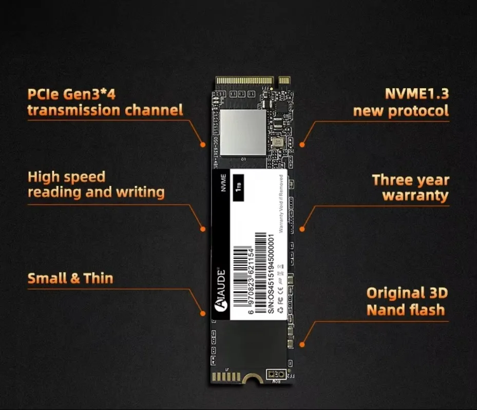 SSD M.2 NVMe 1 ТБ PCIe Gen3 * 4 M.2-2280 NVMe Внутренний твердотельный диск