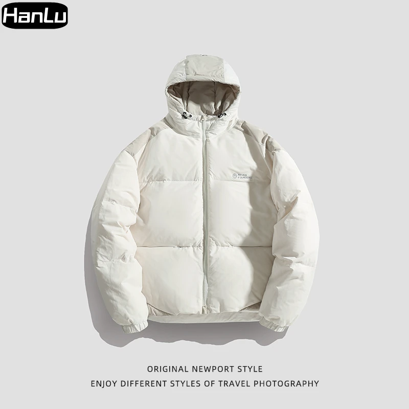 Chaqueta de pan gruesa a prueba de viento para hombre, abrigo de plumón reflectante de 90 plumón, exterior japonés, invierno, nuevo