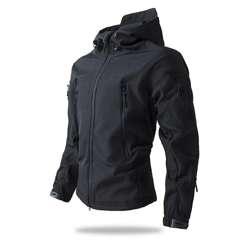 Skin Soft Shell Jacket Men's Winter Waterproof and Windproof Jacket Velvet Warm Cycling Mountaineering Ski Jacket Camouflage