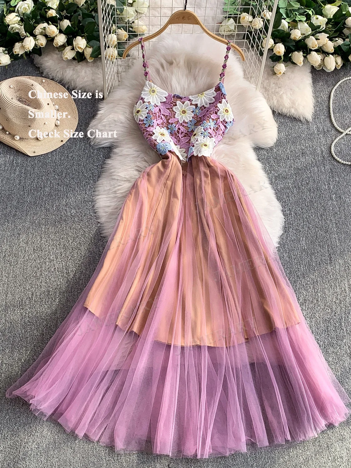 الجنية الأميرة الصيف تول فستان طويل المرأة التطريز فساتين السهرة الرسمية الأخضر ثلاثية الأبعاد زهرة الكروشيه الجوف خارج فساتين الحفلات