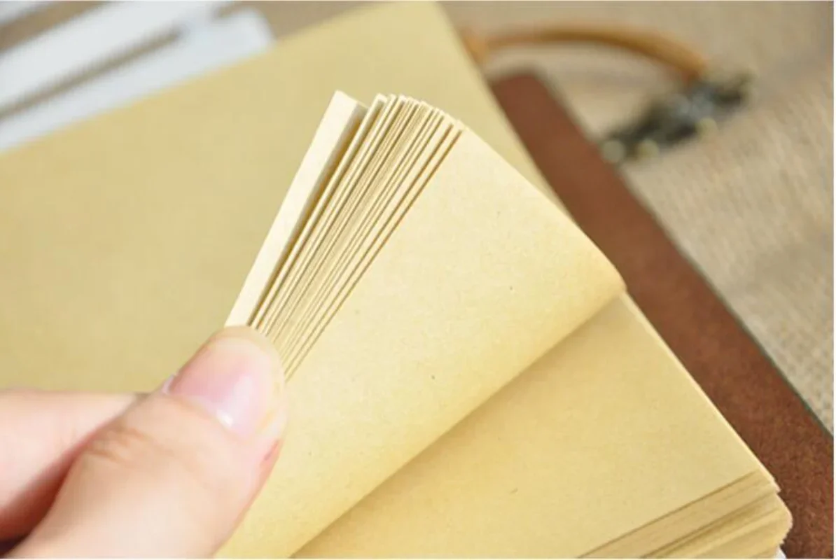 Journamm 80sheets/book Kraft Paper Notebook Loose Leaf Pirate Style for Junk Journal PU Leather Book Cover Gift Box DIY Diary