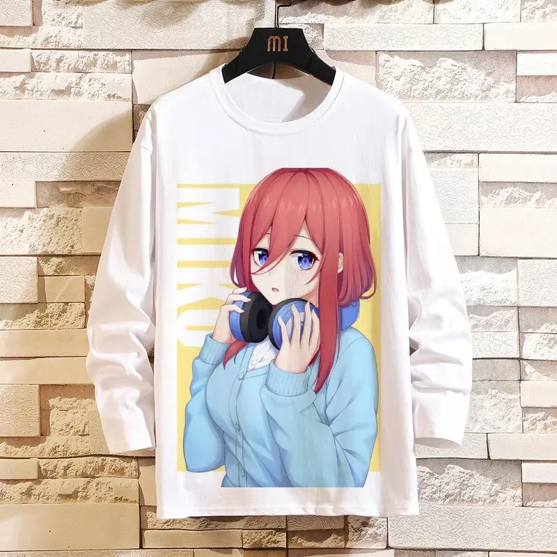 อะนิเมะเกมฮานาโยเมะห้าแฉกเสื้อยืดแขนยาวซันจิวสินค้าทุกเพศเยาวชนเสื้อหลวมเสื้อผ้า