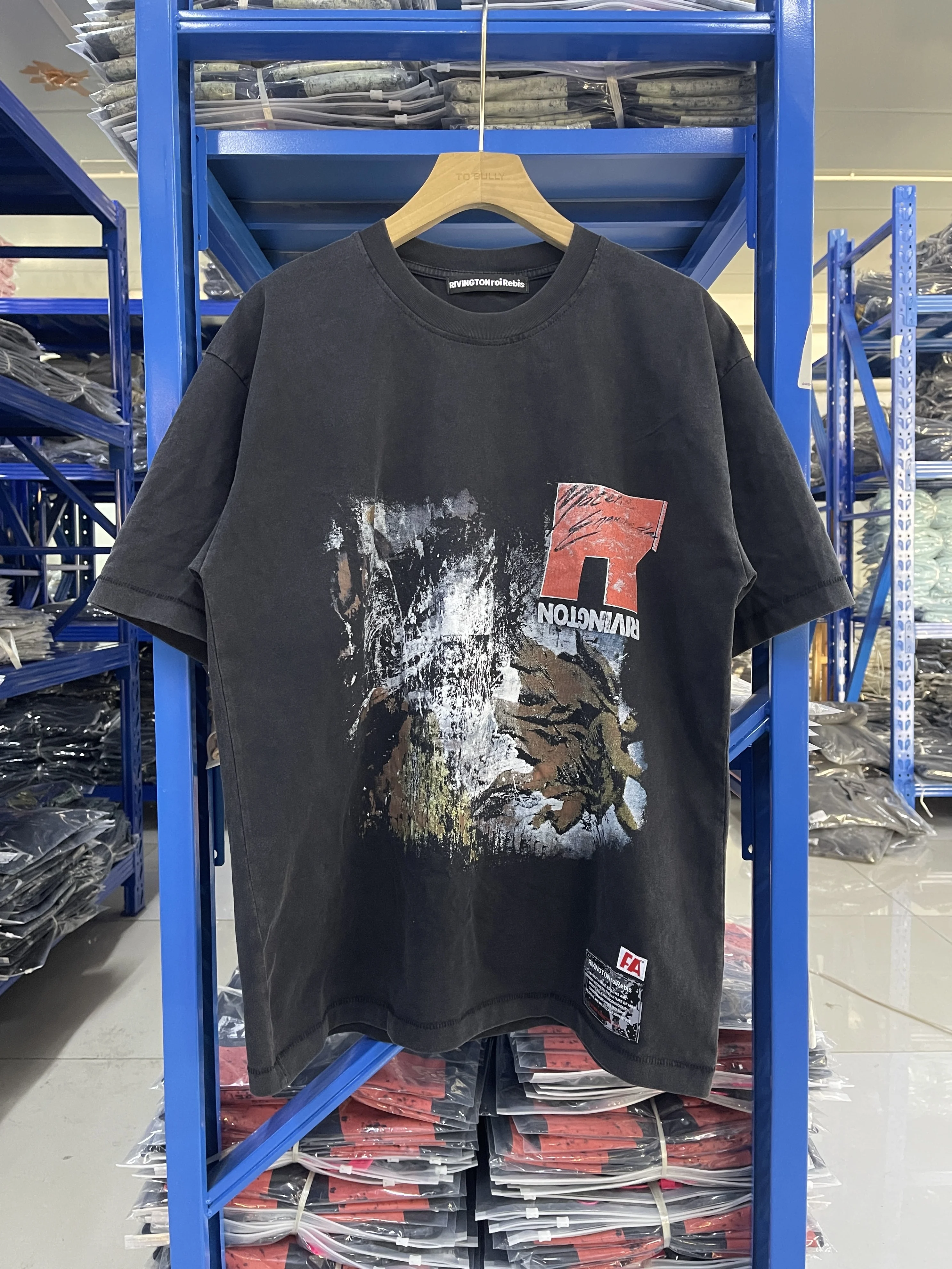 

RRR123 Ретро Винтаж Высокое Качество Печатный Узор Хип-Хоп Модная Уличная Повседневная Свободная Хлопковая Футболка Мытые Негабаритные Мужские Топы