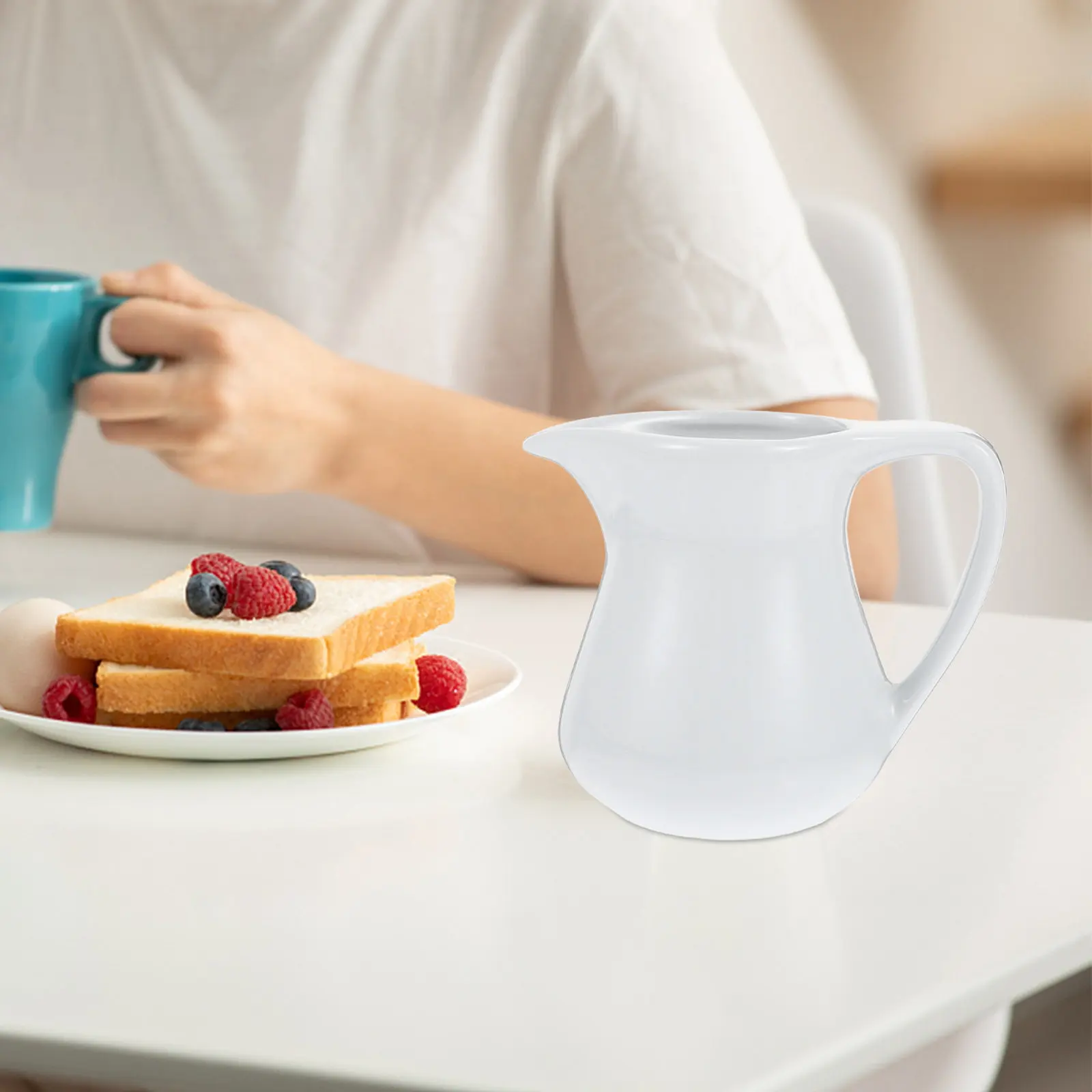 1Pcs Ceramic Coffee Milk Cup Frothing Jug for Latte Art Sauce Boat Dishwasher Safe Heat Resistant Kitchen Coffee Frothing Cup - view 3