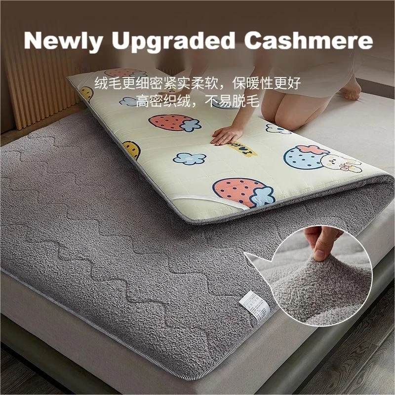 

Tatami Mattress Topper Warm Lamb Fleece Mattress Upholstered Bed Winter Student Dormitory Sleeping Pad Single Double Floor Mat