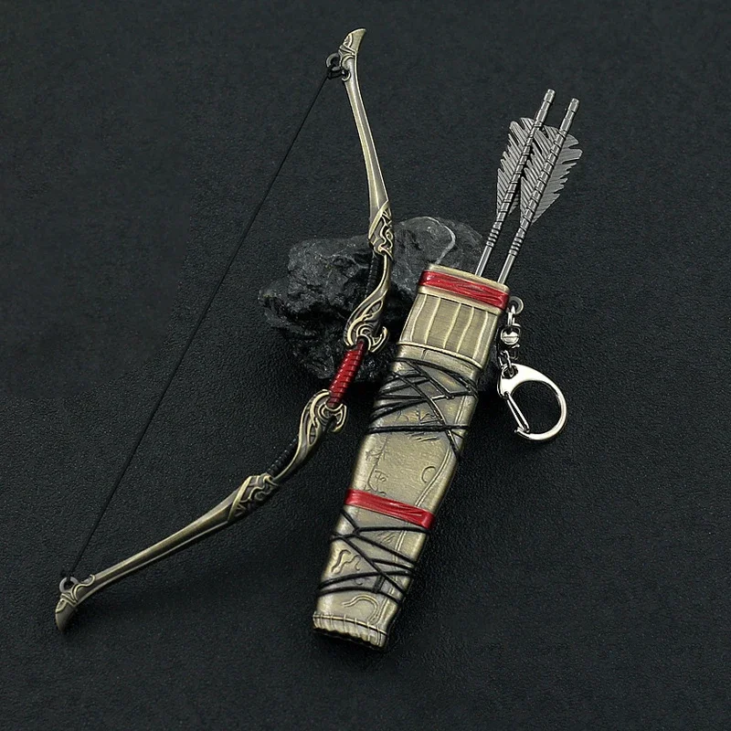 God of War Weapon Atreus Aesir Bow Ranger's Resolve Game Weapon Model 18cm Metal Keychains Katana Sword Samurai Gifts Toys Boy