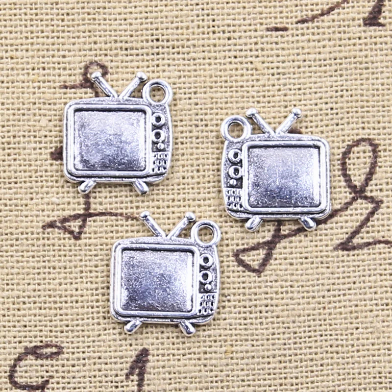 20pcs Charms Television TV Set 15x13mm Antique Silver Color Pendants Making DIY Handmade Tibetan Finding Jewelry view 2