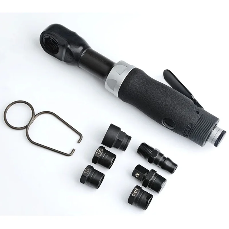Micro Mini 1/4" 3/8" 1/2" Dr. Drive Air Pneumatic Powered Ratchet Impact Socket Wrench Power Right Angle Screwdriver Tool