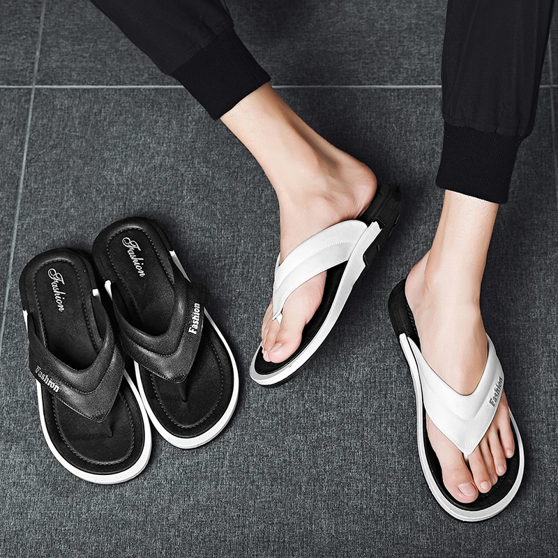 

Модные и универсальные шлепанцы, супер удобные тапочки на мягкой подошве, мужские летние пляжные тапочки для дома и улицы