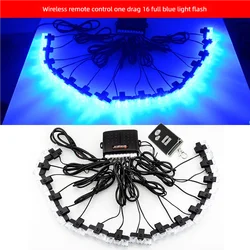 LED car front grille flashing warning light flashing red, blue, yellow emergency flashing signal light remote control 12V24V