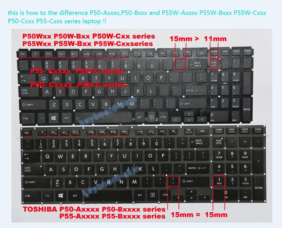 New US Keyboard white for Toshiba P50-C P50D-C P50t-C P55-C,P55D-C P55t-C laptop