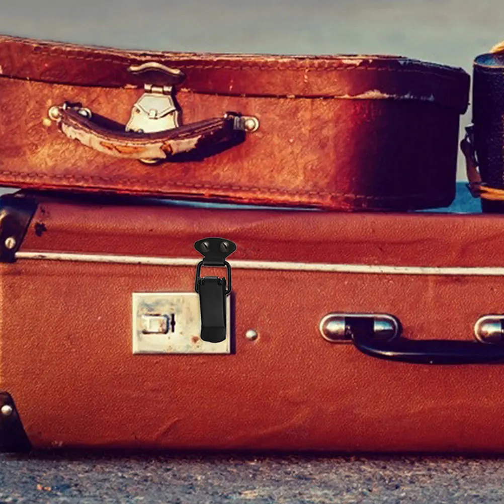 

4Set Metal Iron Toggle Clamp Spring Loaded Tension Latch Cabinet Box Door Latches Catches Heavy Duty Lock Black