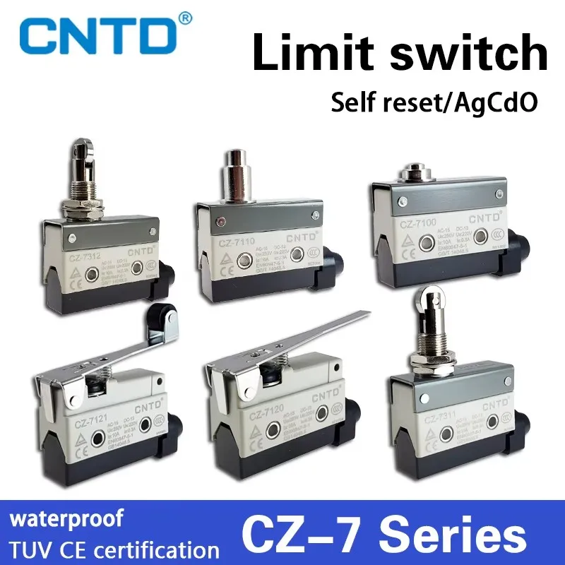 CNTD CZ Series Travel Limit Switch AZ TZ CZ-7311 CZ-7312 CZ-7141 CZ-7121 CZ-7310 CZ-7100 CZ-7120 1NO1NC 10A250V 24V micro switch