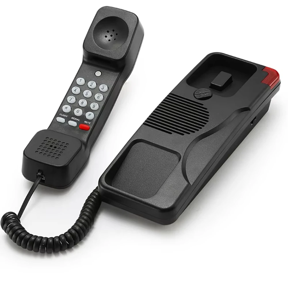 AED7-Corded Phone Trimline With SOS Emergency Button,Adjustable Ringer Volume,Wall Mountable American Telephone