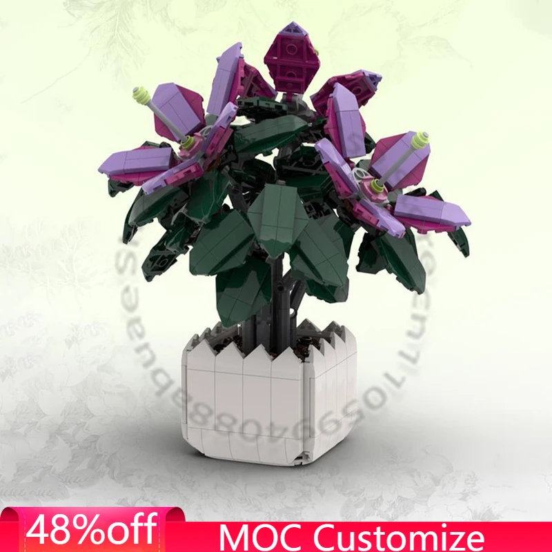 

716 PCS Romantic Azaleas MOC Customize Modular Building Block Creative Design Simple Brick Technology DIY Boys Festival Toy Gift