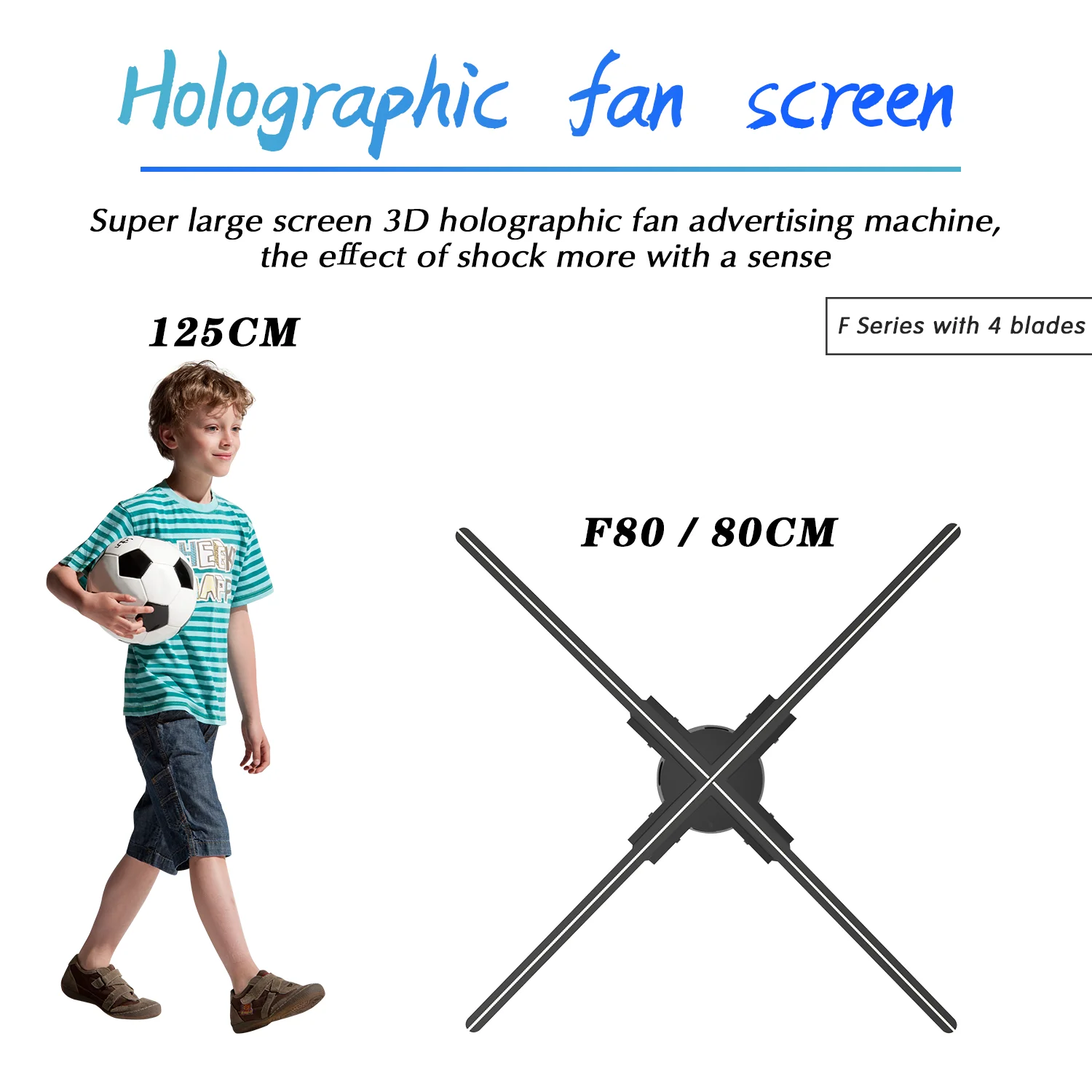 

80cm 3D Hologram LED Signage Fan Screen WIFI Remote Control Suitable For Store Cinema Exhibition 3D Hologram Projector COOl