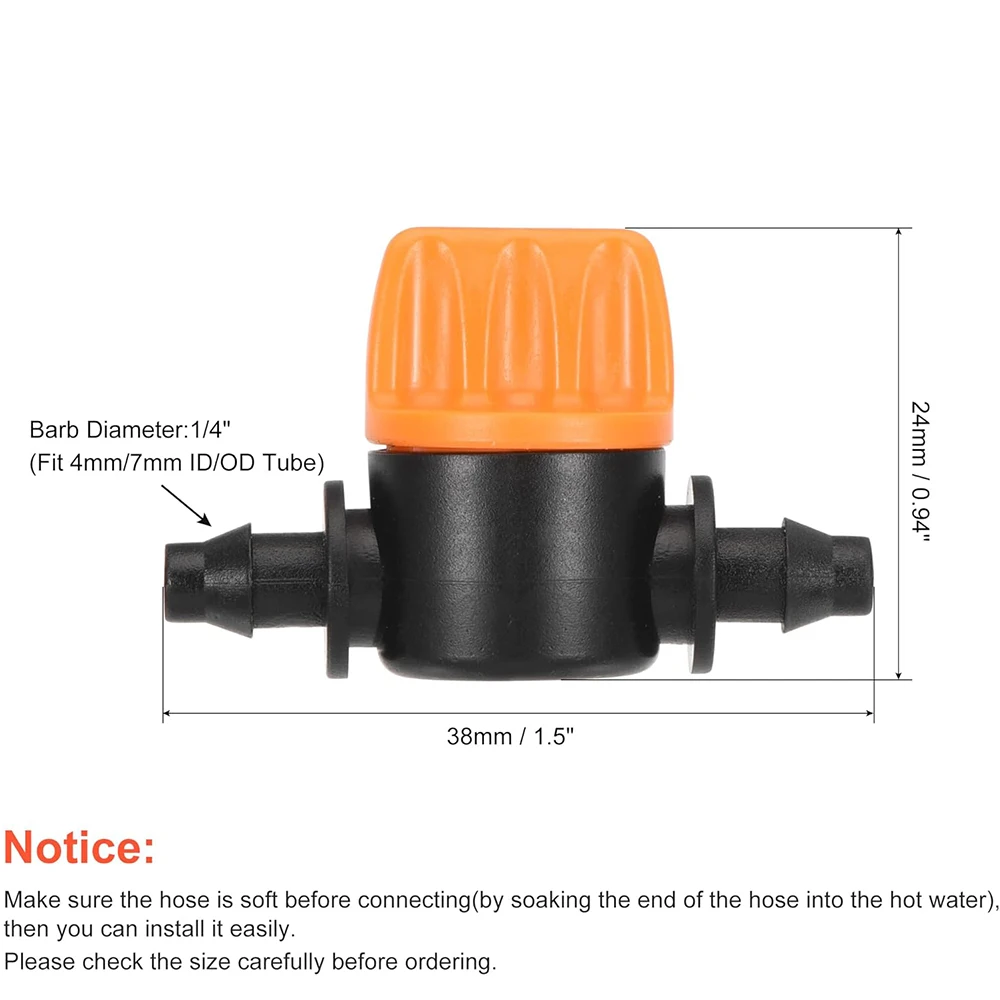 20 sztuk zawór węża kran ogrodowy złączki do nawadniania kropelkowego złącza rurowe zawór wodny do zaworu sterującego przepływem wody 4/7mm