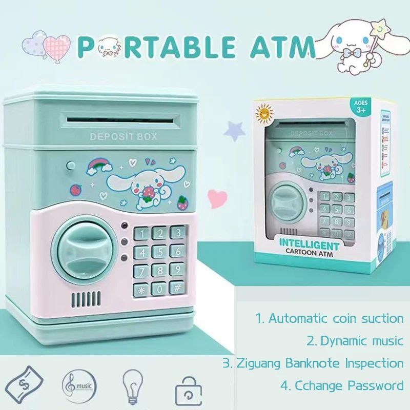 Sanrio Cinnamoroll Kuromi Piggy Bank Night Light Money Saving Box Cute Creativity Simple Multifunction Portable for Kids Gifts