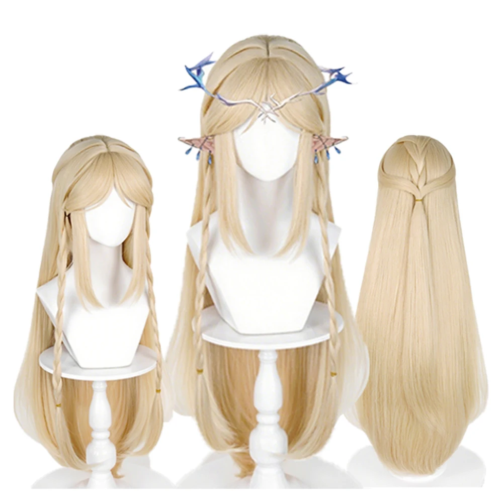 

Game Cartethyia Cosplay Wig Blonde Long Straight Hair Anime Game Cosplay Costume Accessory Headwear Heat Resistant Synthetic Wig