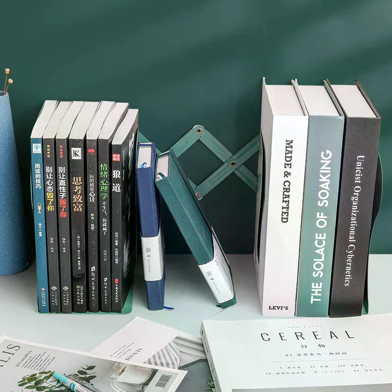 

Adjustable Desktop Bookends Book Stand Bookend Iron Desktop Art Non Slip Rack Retractable Shelf Holder School Stationery Office