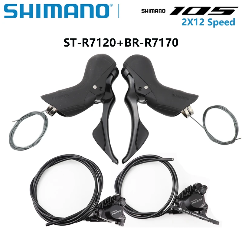 

Shimano 105 R7120 R7170 2x12s Hydraulic Disc Brake Set R7120 Shifter R7170 Hydraulic Disc Brake For Road Bike Cycling