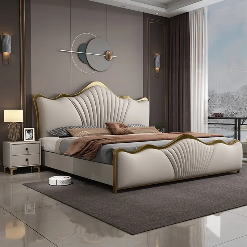 

Space Saving Marriage Bed Luxury Aesthetic Modern King Size Bed Multifunctional Storage Cama De Casal Luxuosa Home Furniture