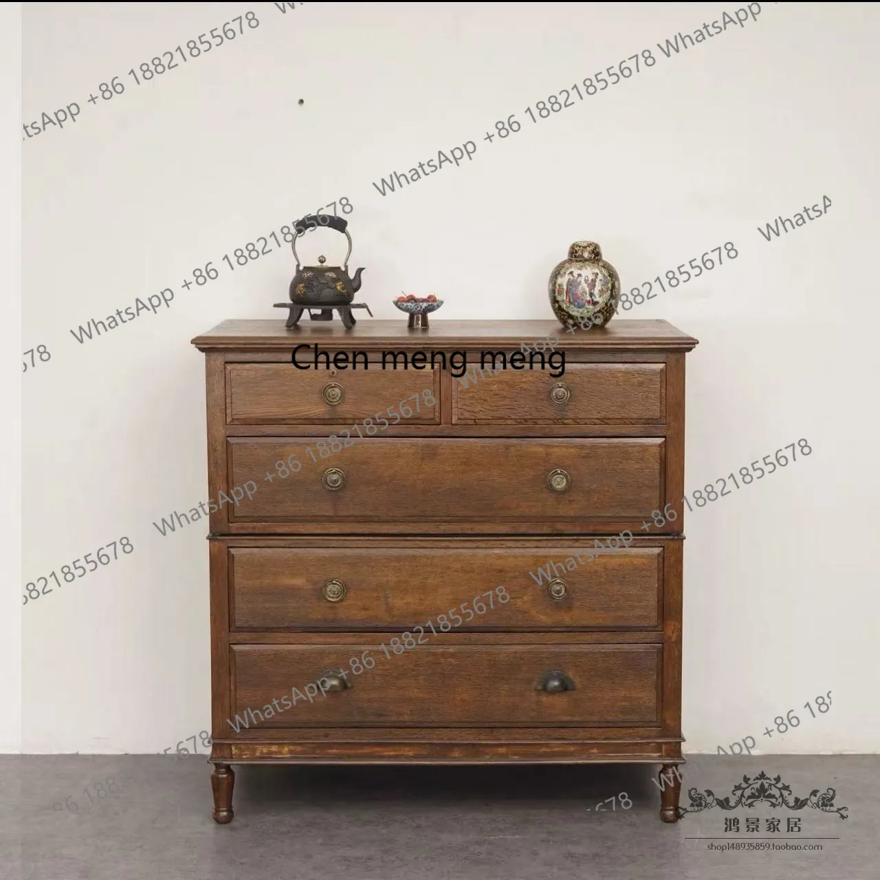 

American retro old storage storage chest cabinet American living room side cabinet porch drawer storage cabinet