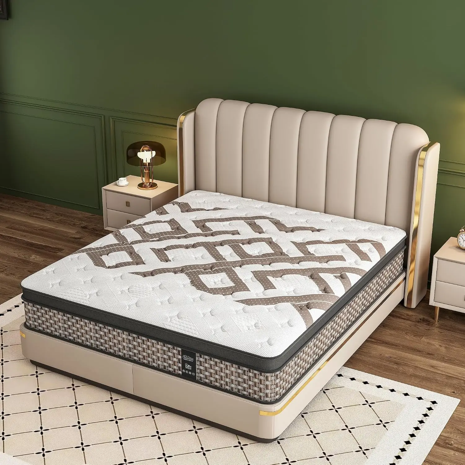 Twin Size Mattress, 14 inch Hybrid Mattress with protector, Edge Support | Cool & Breathable 3D Knit Cover, Customized