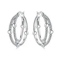 925 Sterling Silver Multi Circle Minimalist Design Earring Jewelry Hoop Earrings For Women Jewelry Birthday Party Trendy Gifts