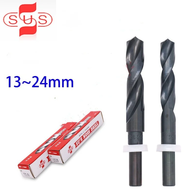 1PCS HSS Taiwan SUS Noss Drill Bit with 1/2 inch Dia Reduced shank 13/15/17/19/24/25/28-36mmX140mm length