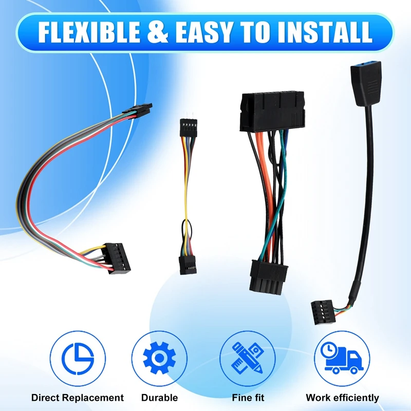 4Pc/Set Switch Cable USB Cable Audio Cable PSU ATX Cable For Lenovo Motherboard M900 To Ordinary Chassis Dedicated