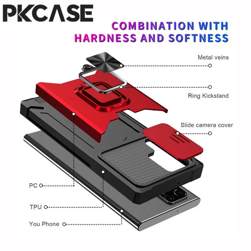 PKCASE Card Slot Case For Samsung Note 20 Ultra M12 M32 Cover For Galaxy A04 A03 A02S A82 A42 A32 A22 A14 A13 A12 A53 A33 A23