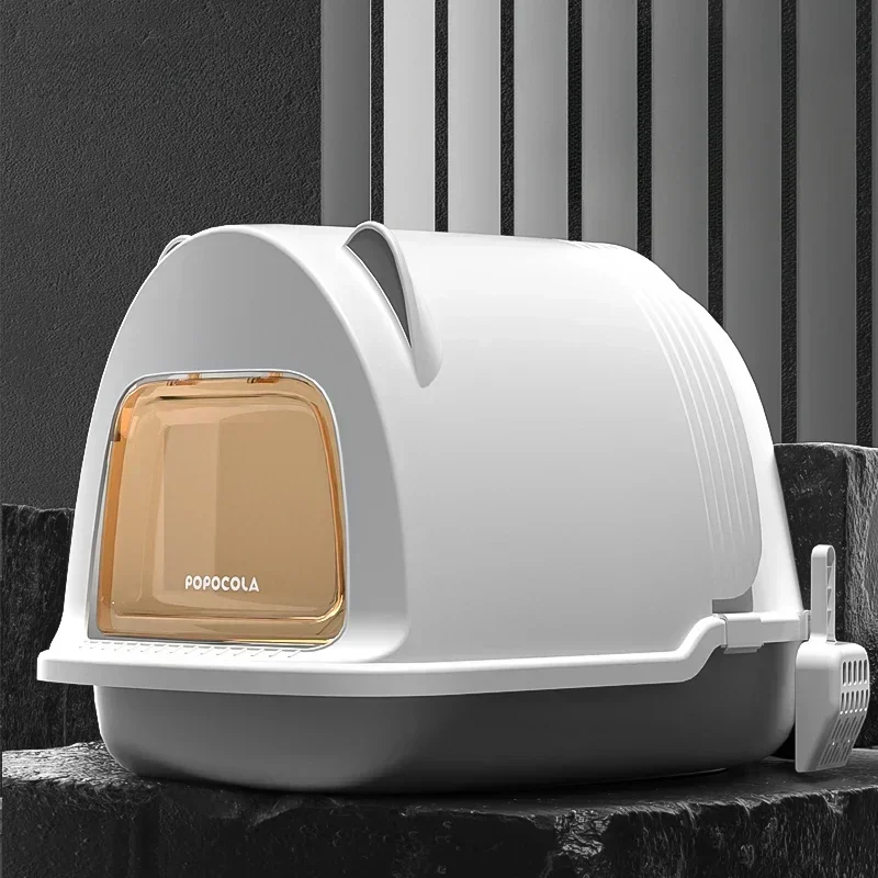 Double-ear Flap Cats' Sandbox Large Deodorizing Cat Toilet Fully Enclosed Cat Litter Tray Convenient And Practical Pet Supplies