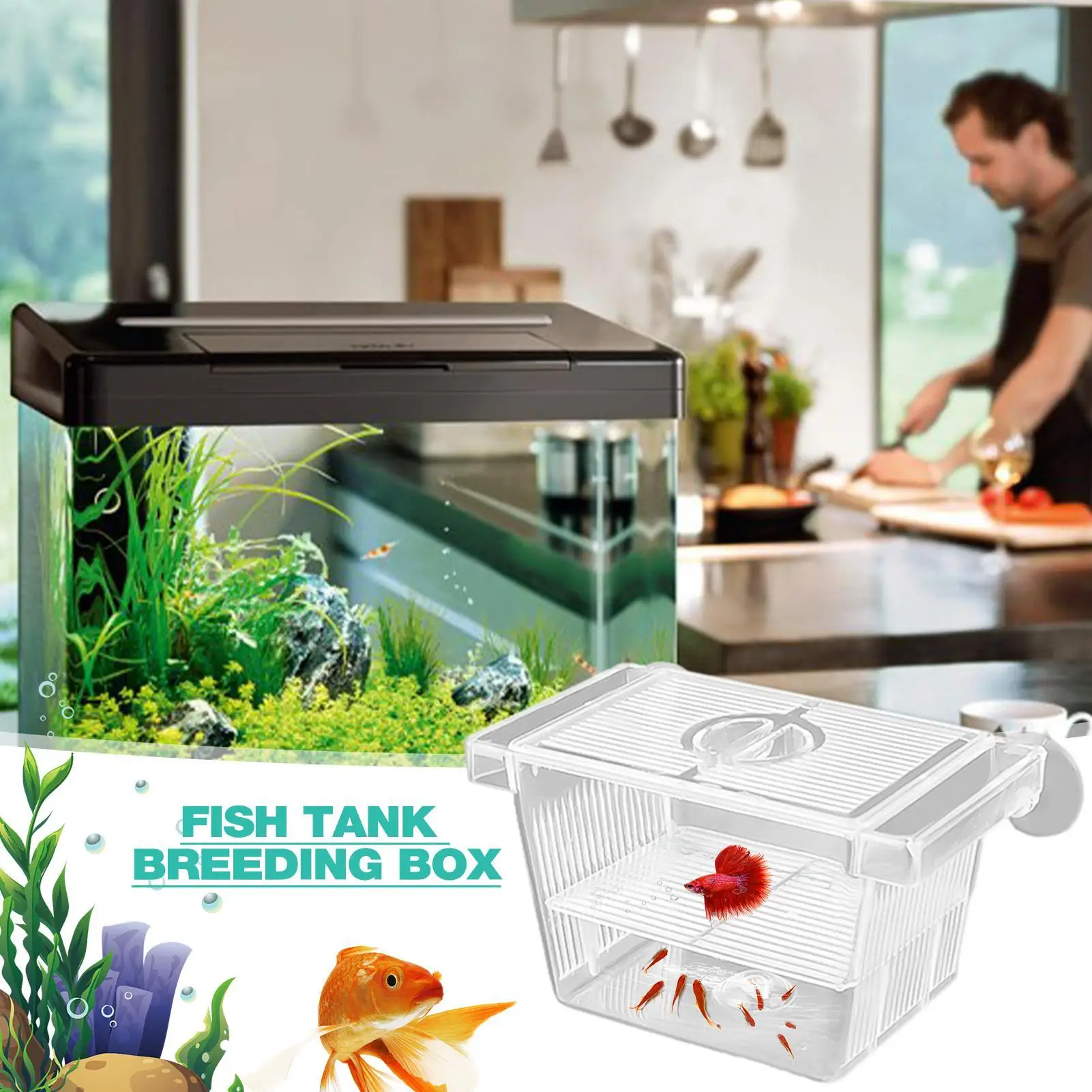 Aquarium Hatchery Acrylic Isolation Box Breeding Box Spawning Device Incubator Tank  Fish Tank Divider for Baby Fishes Shrimp