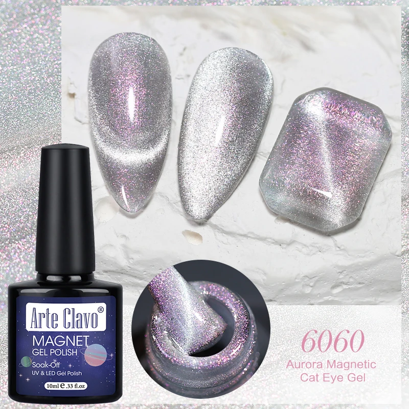 Arte Clavo New Auroras Cat Eye Magnetic Gel Unicorn Shining Transparent Gel Polish Varnishes Holographics Effect Hybrid Nail Art