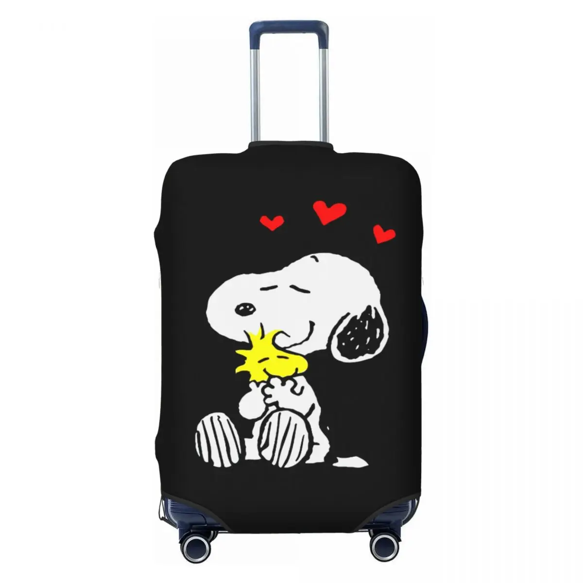 

Snoopy Woodstock Love Travel Luggage Cover Elastic Beagle Dog Suitcase Cover Protector Fit 18-32 Inch