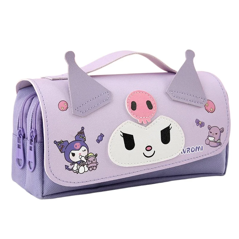 Cartoon kuromi My melody Pochacco large capacity stationery box student kawaii storage pencil bag study stationery wholesale