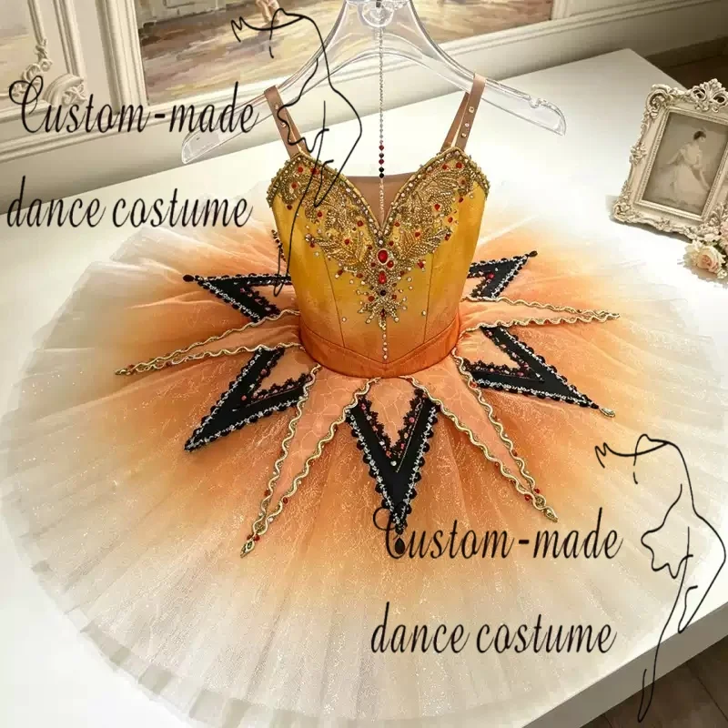 Gold Million Clown Ballet Dress Performance Costume Customization