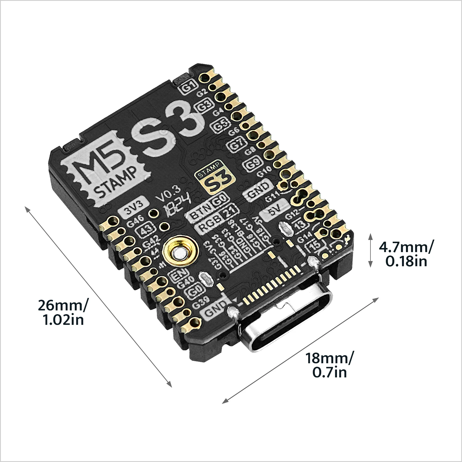 M5Stack Official M5stampS3A ESP32-S3FN8 Module