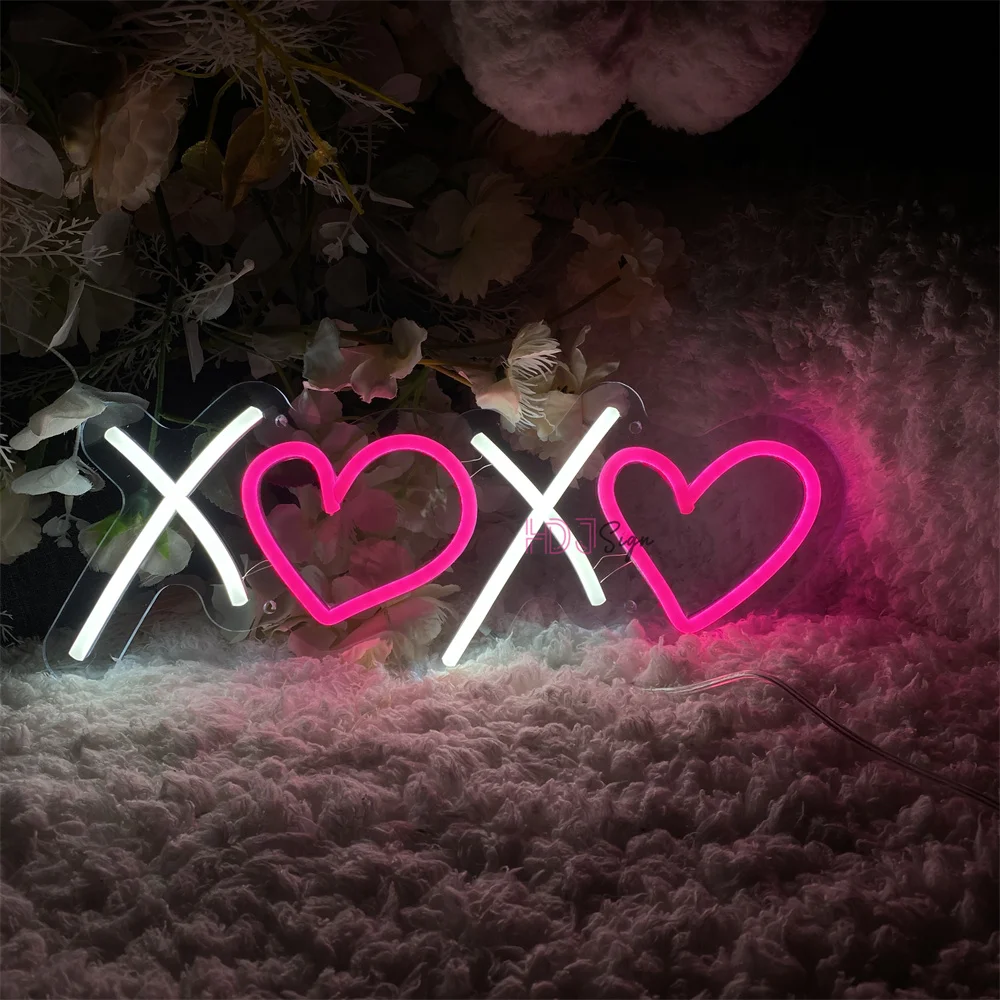 Xoxo Neon Led Sign Wedding Decoration Party LED Neon Night Lights USB House Bedroom Wall Decor Boardsign Neon Lamps