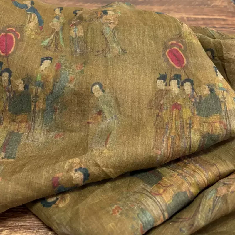 

100% ramie printed and dyed fabric, used for making high-end clothing, skirts, and DIY sewing fabrics